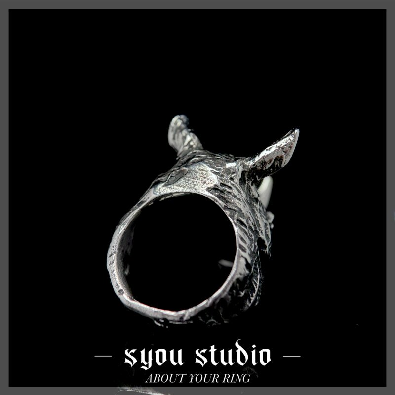 Syou Rhinoceros Head Personalized Titanium Steel Ring