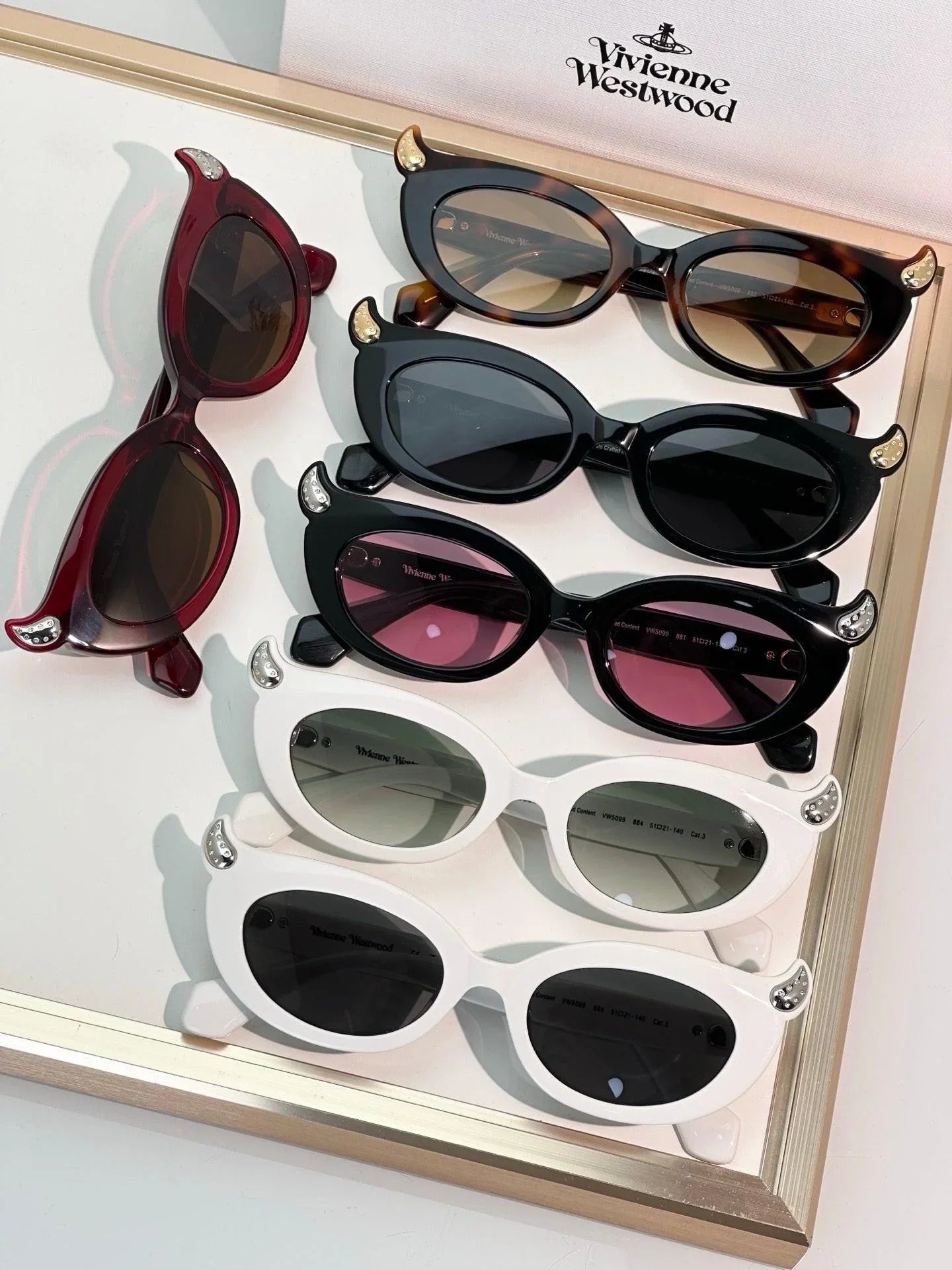 Vivienne Westwood SOO Sunglassess 5099 Little devil horn Saturn Logo cat's eye ✨