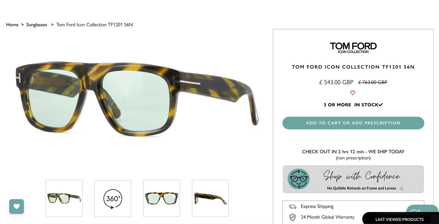 TOM FORD Tom Ford Icon Collection TF1201 56N 🔱