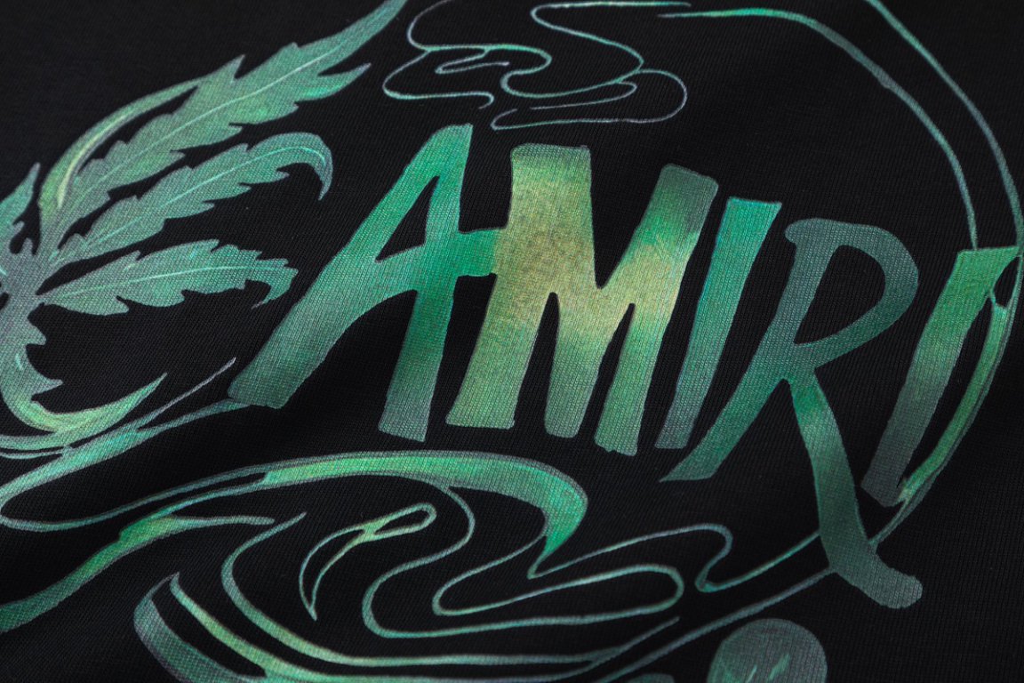 AMlRl Leaf-Print Crewneck Cotton-Jersey T-Shirt