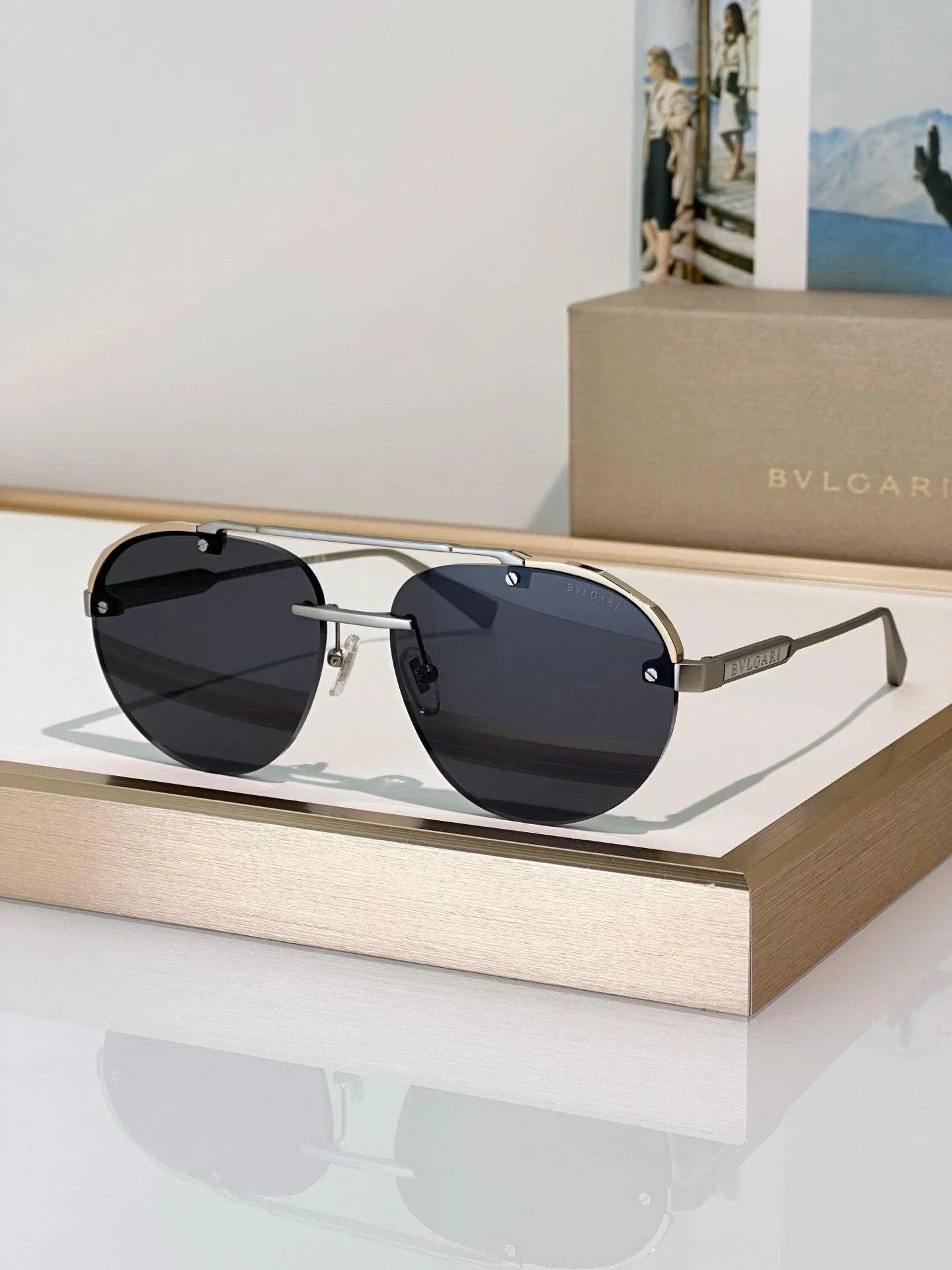 BVLGARI BV40052U Octo Finissimo aviator titanium Sunglasses ✨