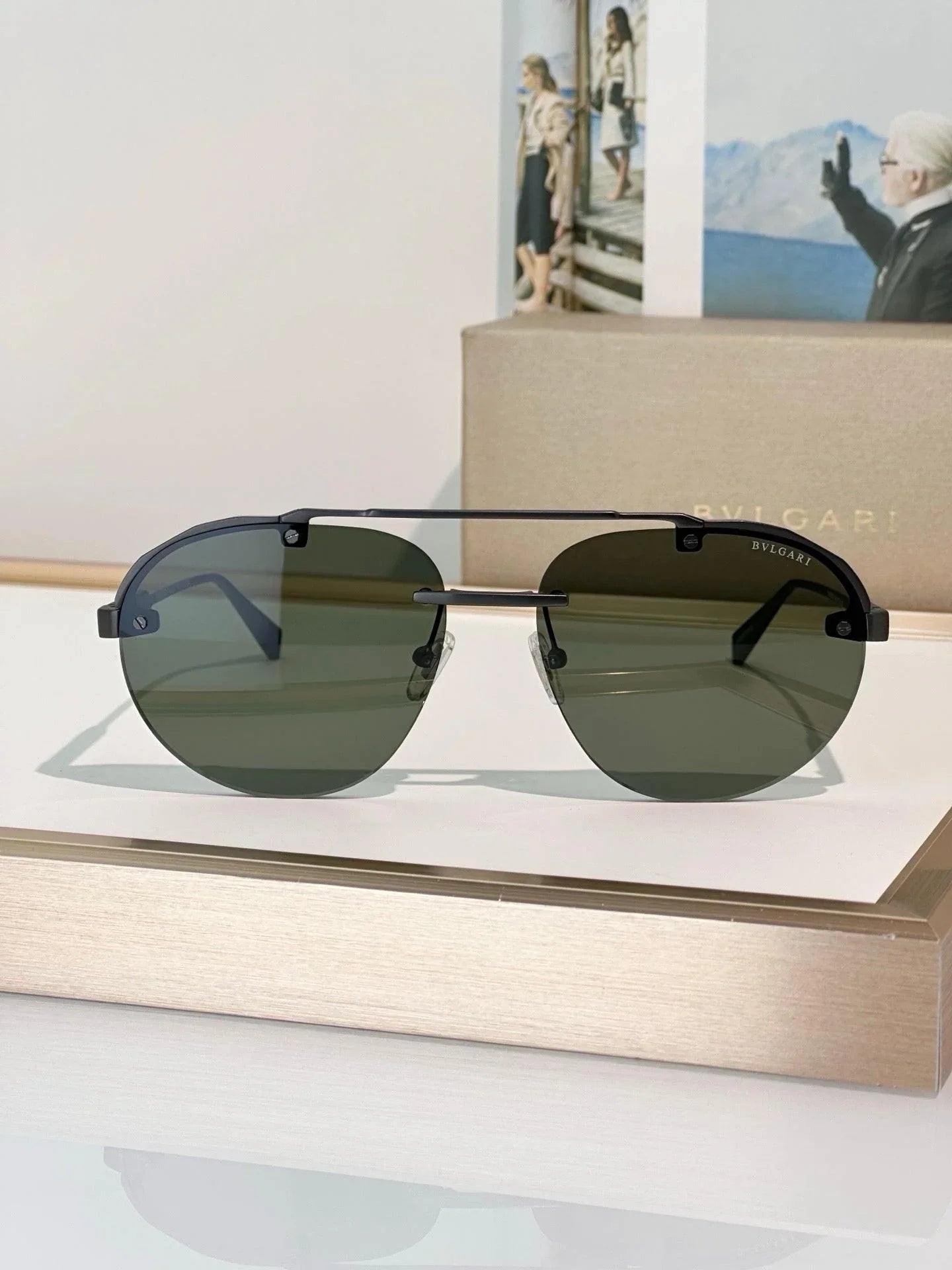 BVLGARI BV40052U Octo Finissimo aviator titanium Sunglasses ✨