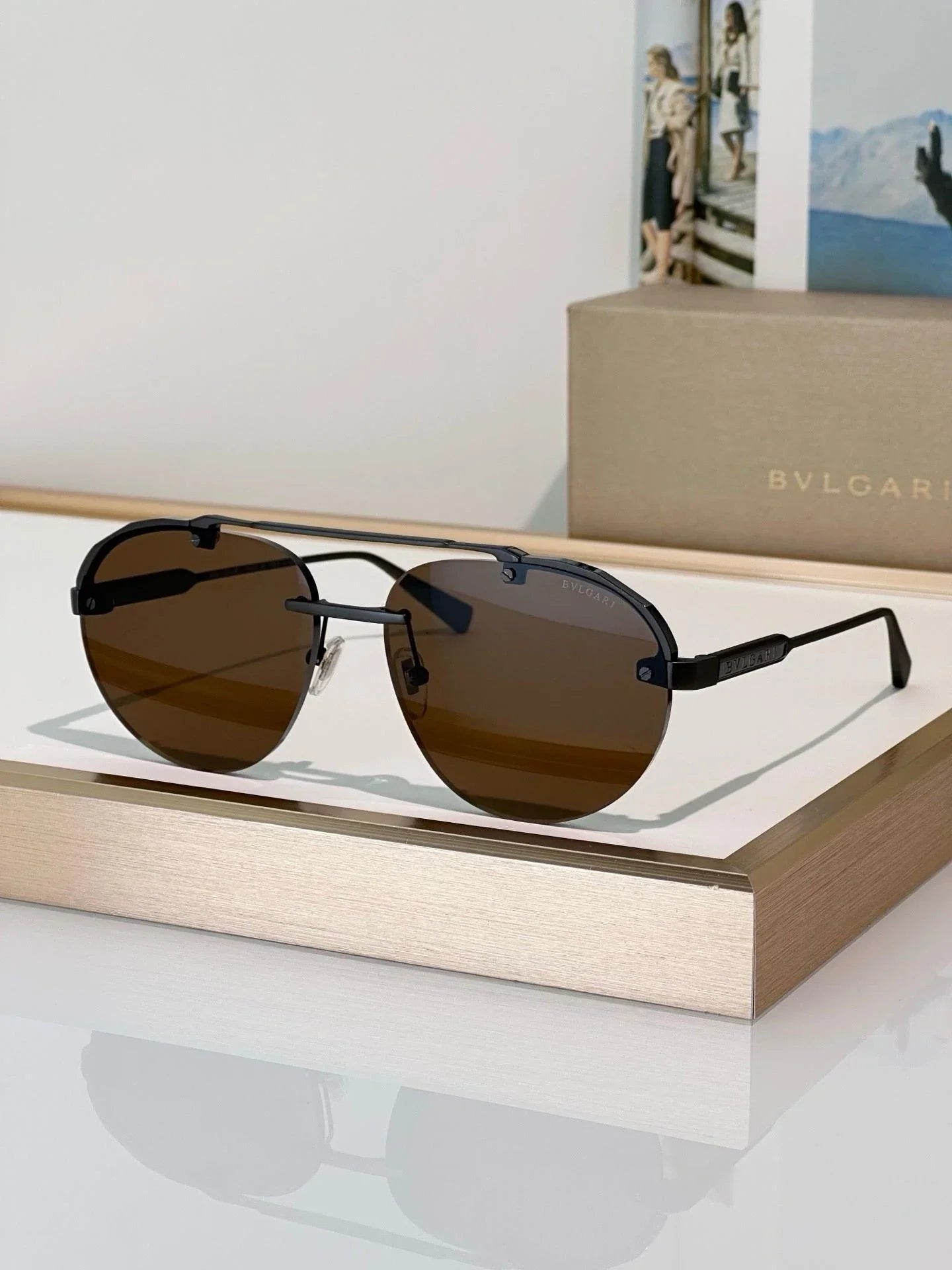 BVLGARI BV40052U Octo Finissimo aviator titanium Sunglasses ✨