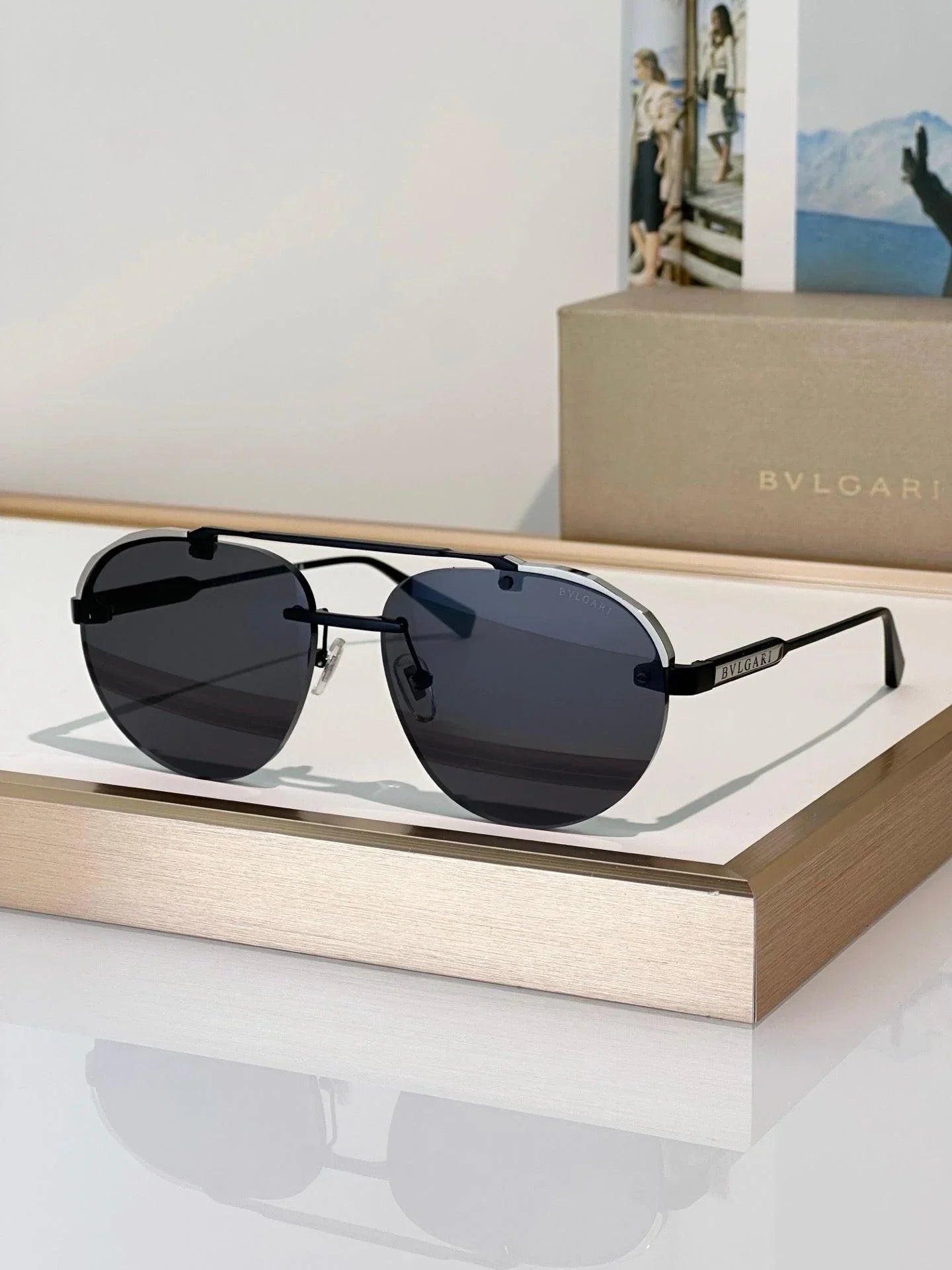 BVLGARI BV40052U Octo Finissimo aviator titanium Sunglasses ✨