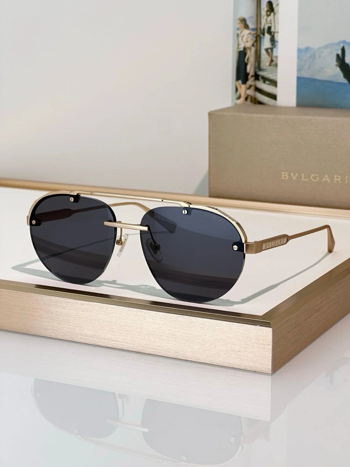BVLGARI BV40052U Octo Finissimo aviator titanium Sunglasses ✨