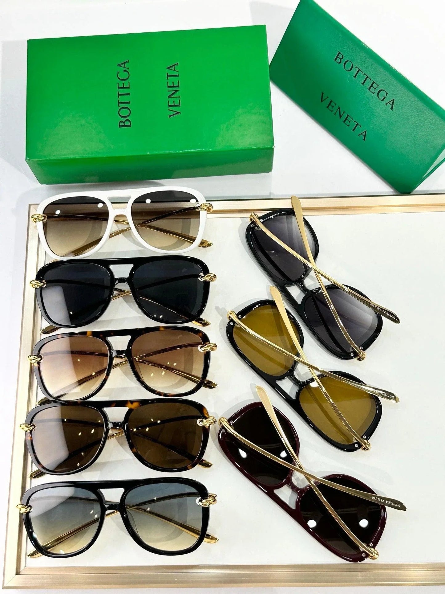 BOTTEGA VENETA BV1418 Knot Aviator Sunglasses💚