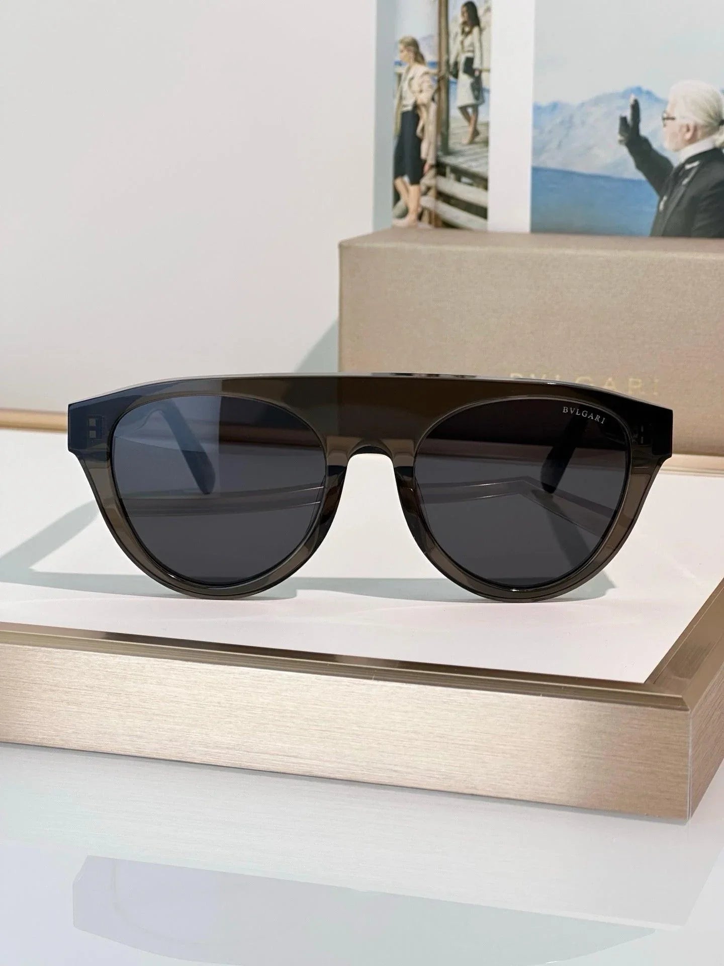 BVLGARI 40054 Bulgari Black Aviator  Sunglasses ✨