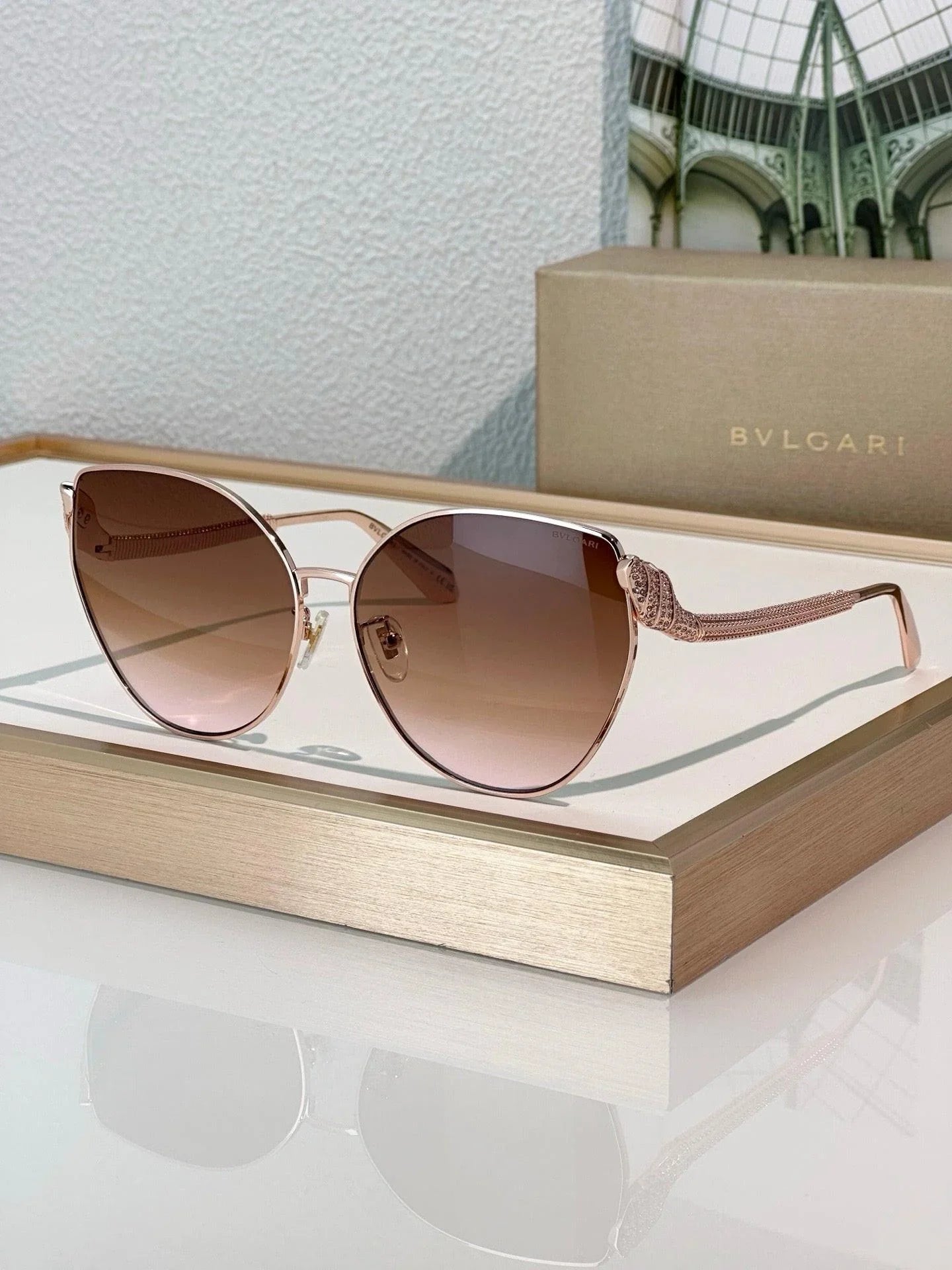 BVLGARI BV40010U Gold Butterfly Metal Sunglasses ✨