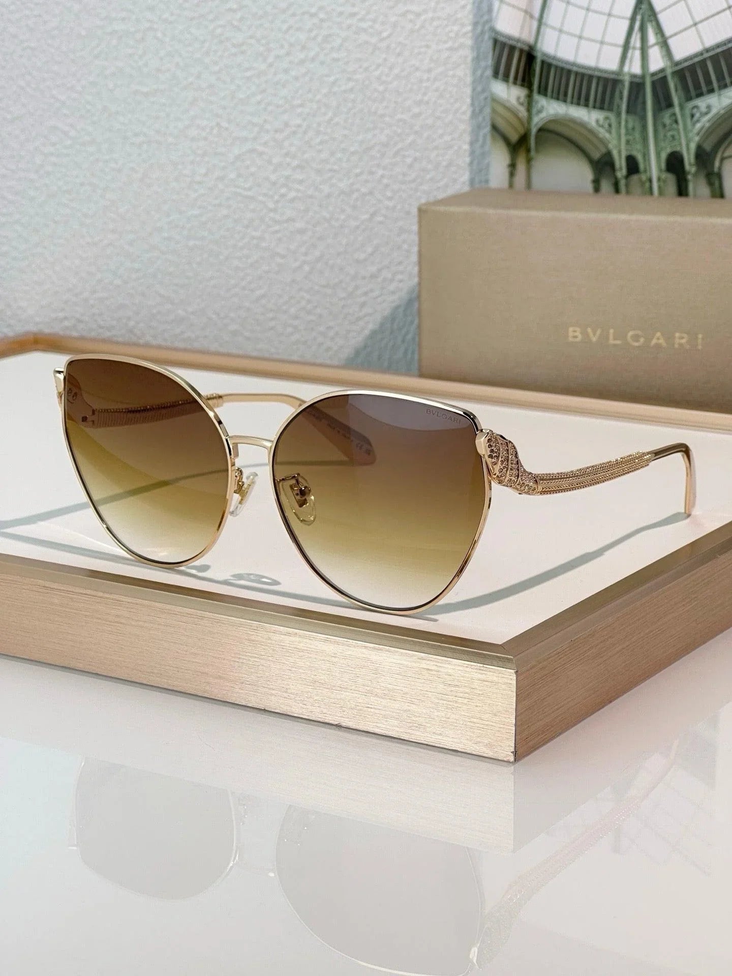 BVLGARI BV40010U Gold Butterfly Metal Sunglasses ✨