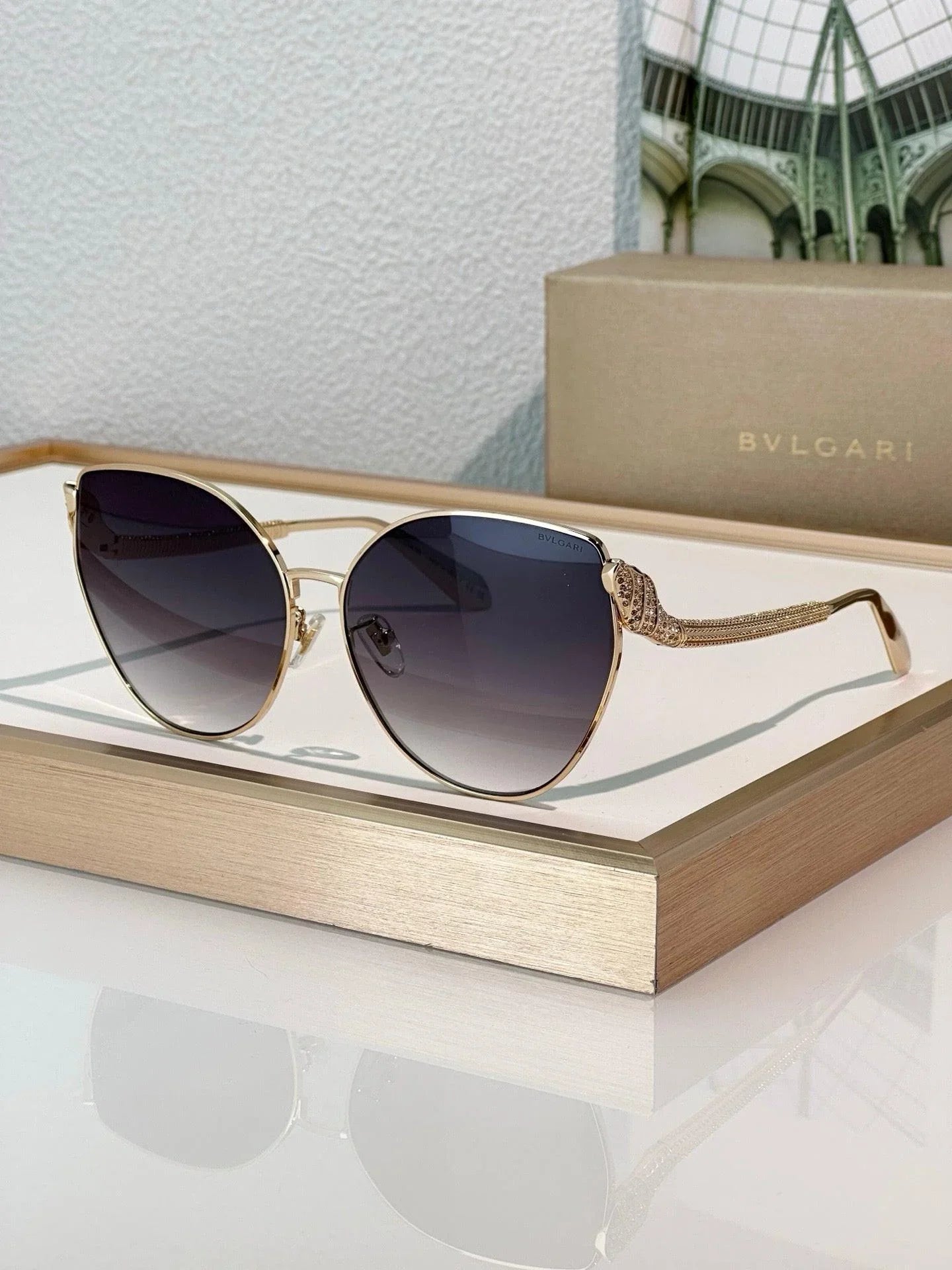 BVLGARI BV40010U Gold Butterfly Metal Sunglasses ✨