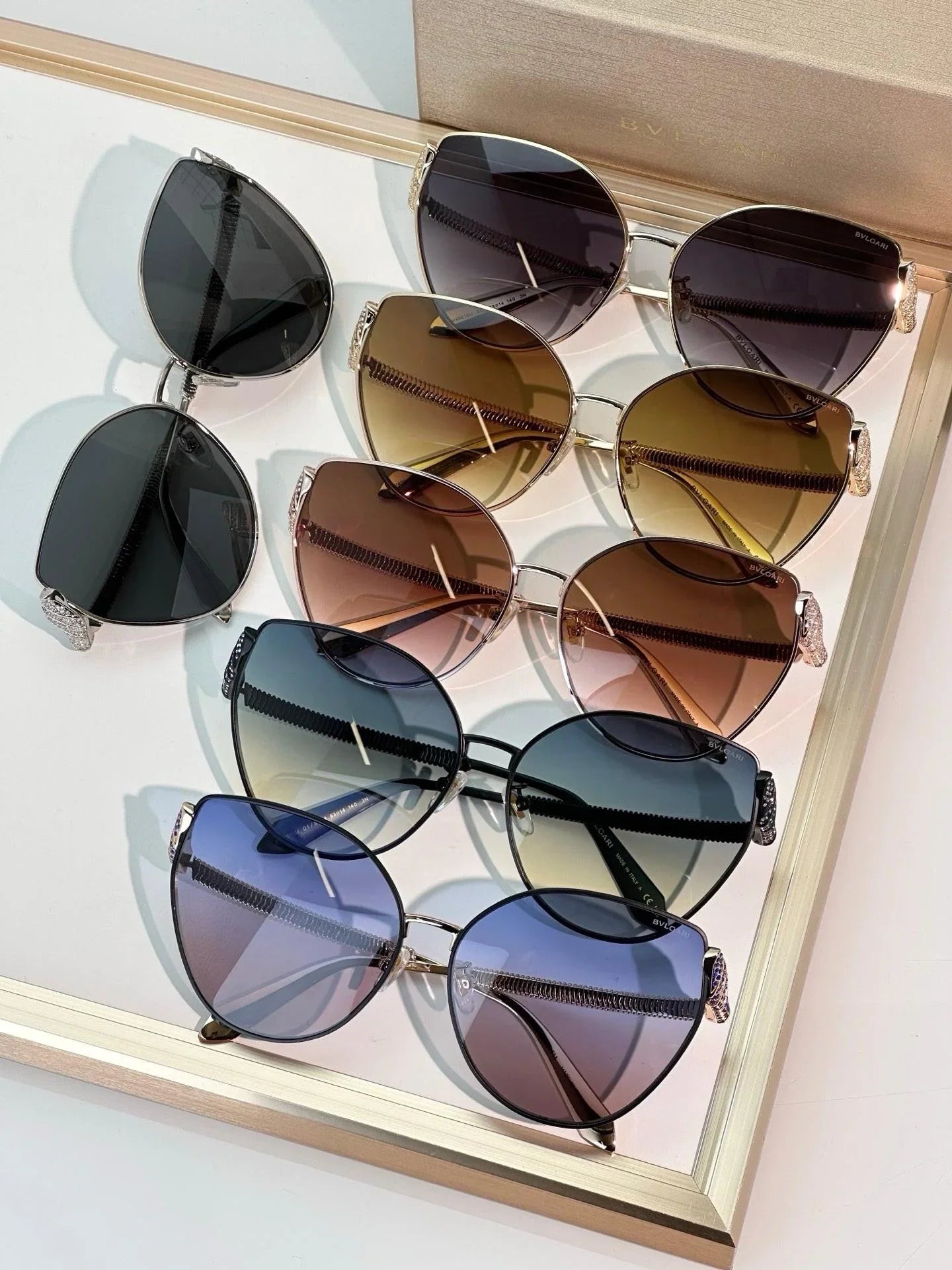 BVLGARI BV40010U Gold Butterfly Metal Sunglasses ✨