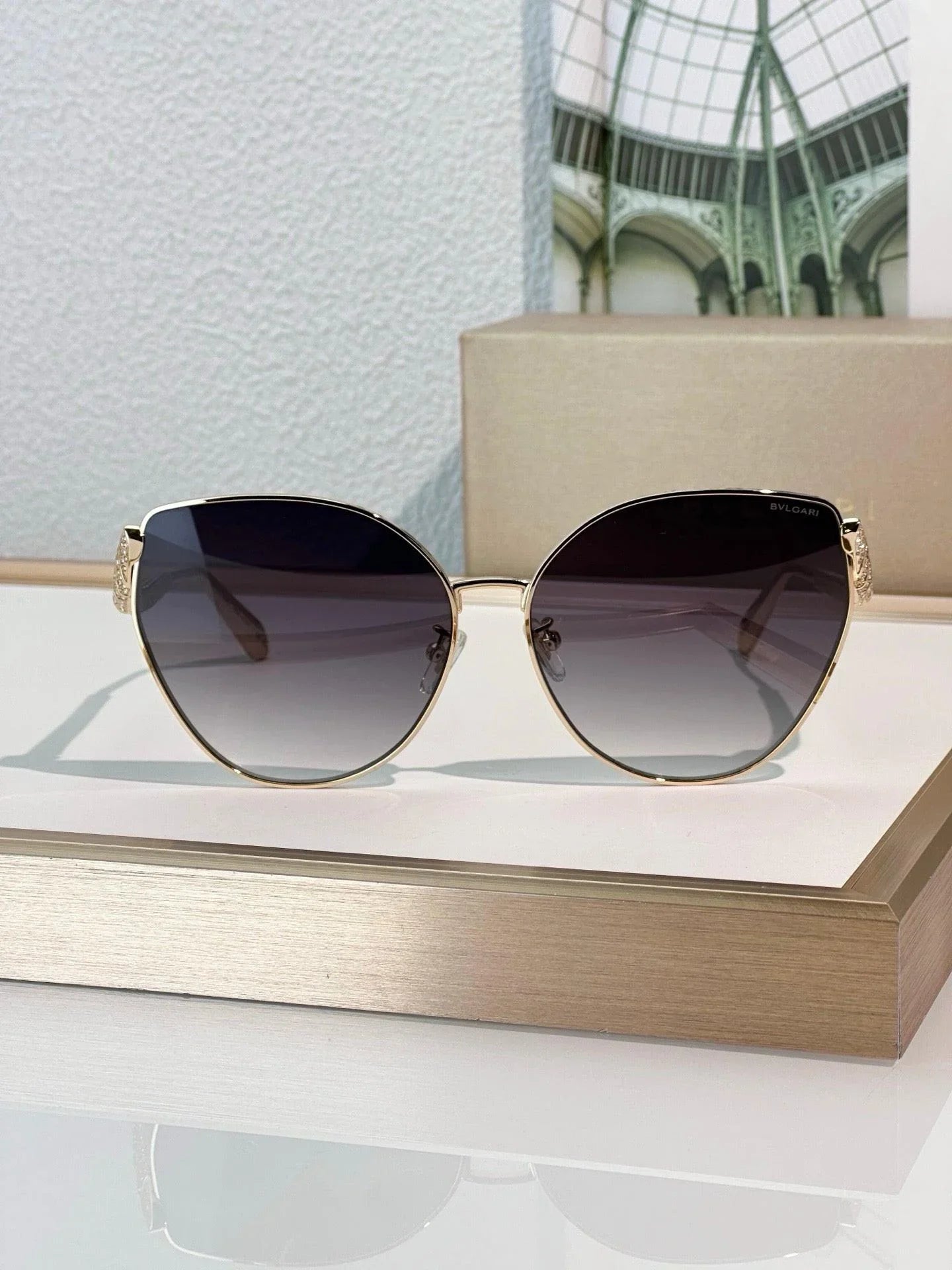 BVLGARI BV40010U Gold Butterfly Metal Sunglasses ✨