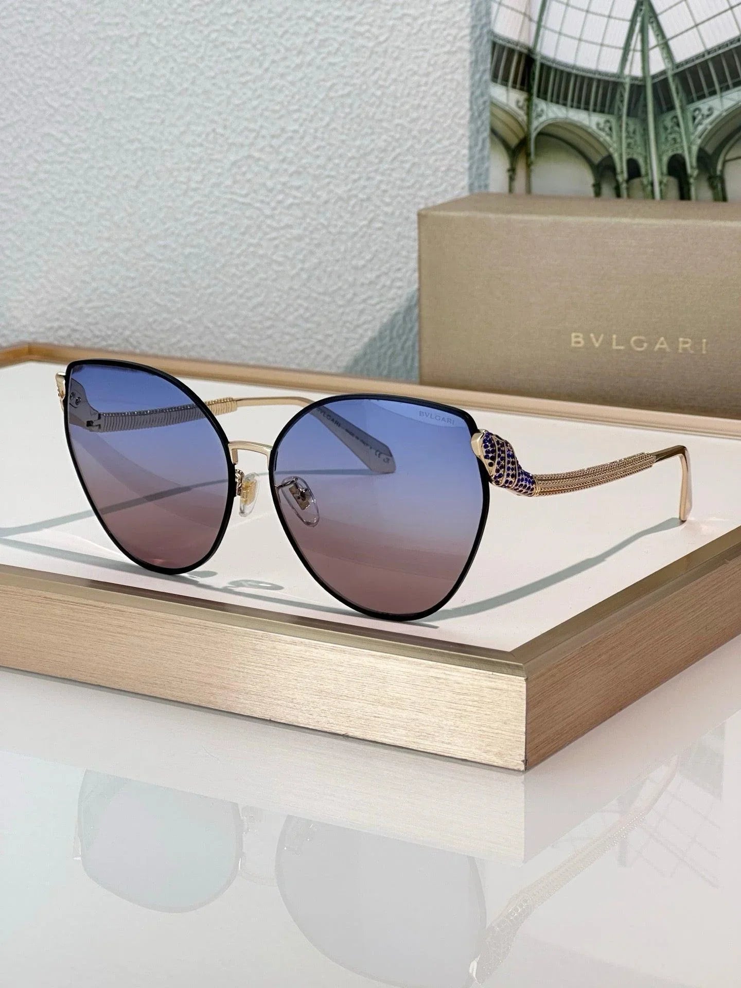 BVLGARI BV40010U Gold Butterfly Metal Sunglasses ✨