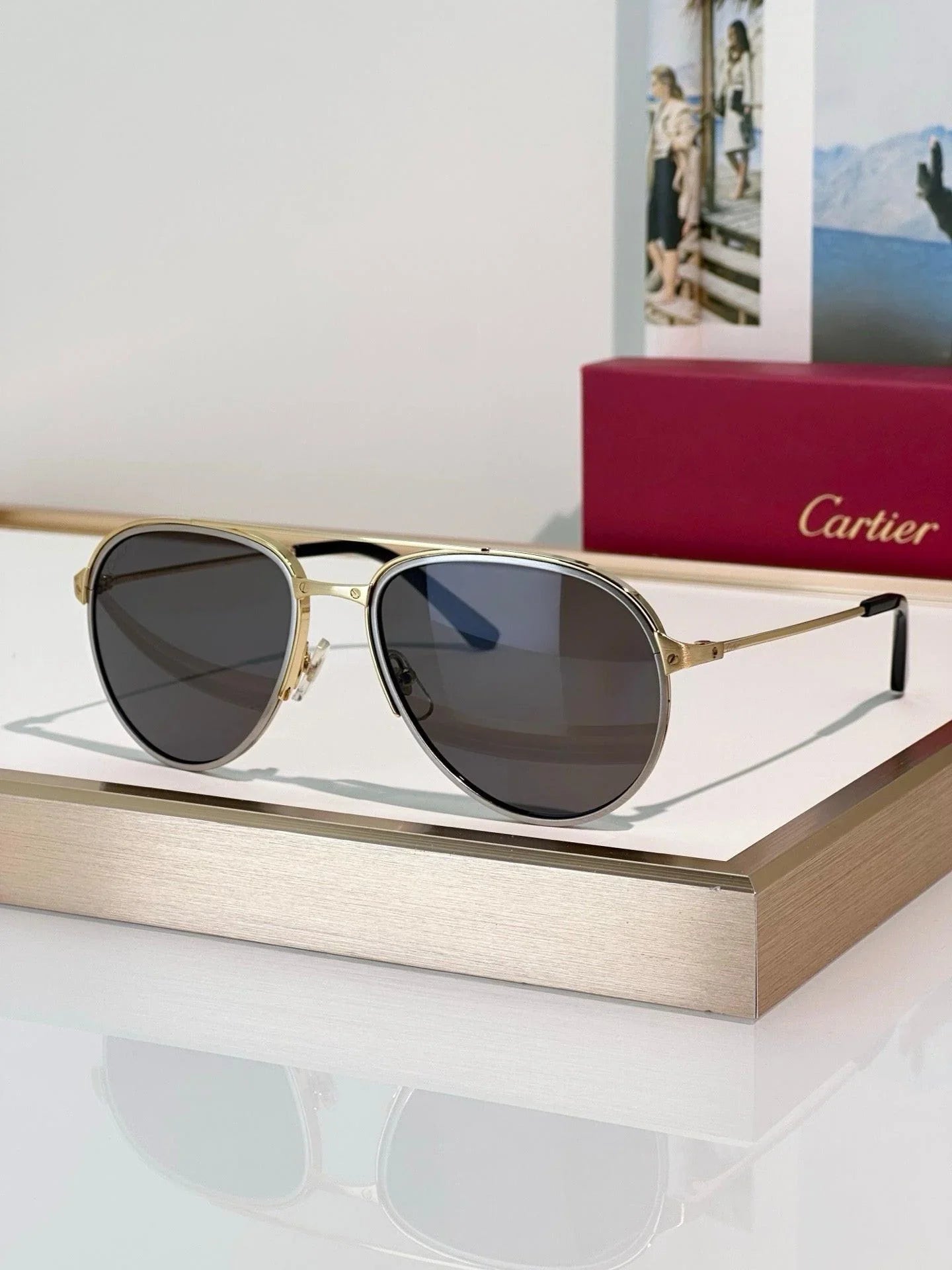 Cartier CT0325S Santos Collection  CT0325 -007 Sunglasses 🐆