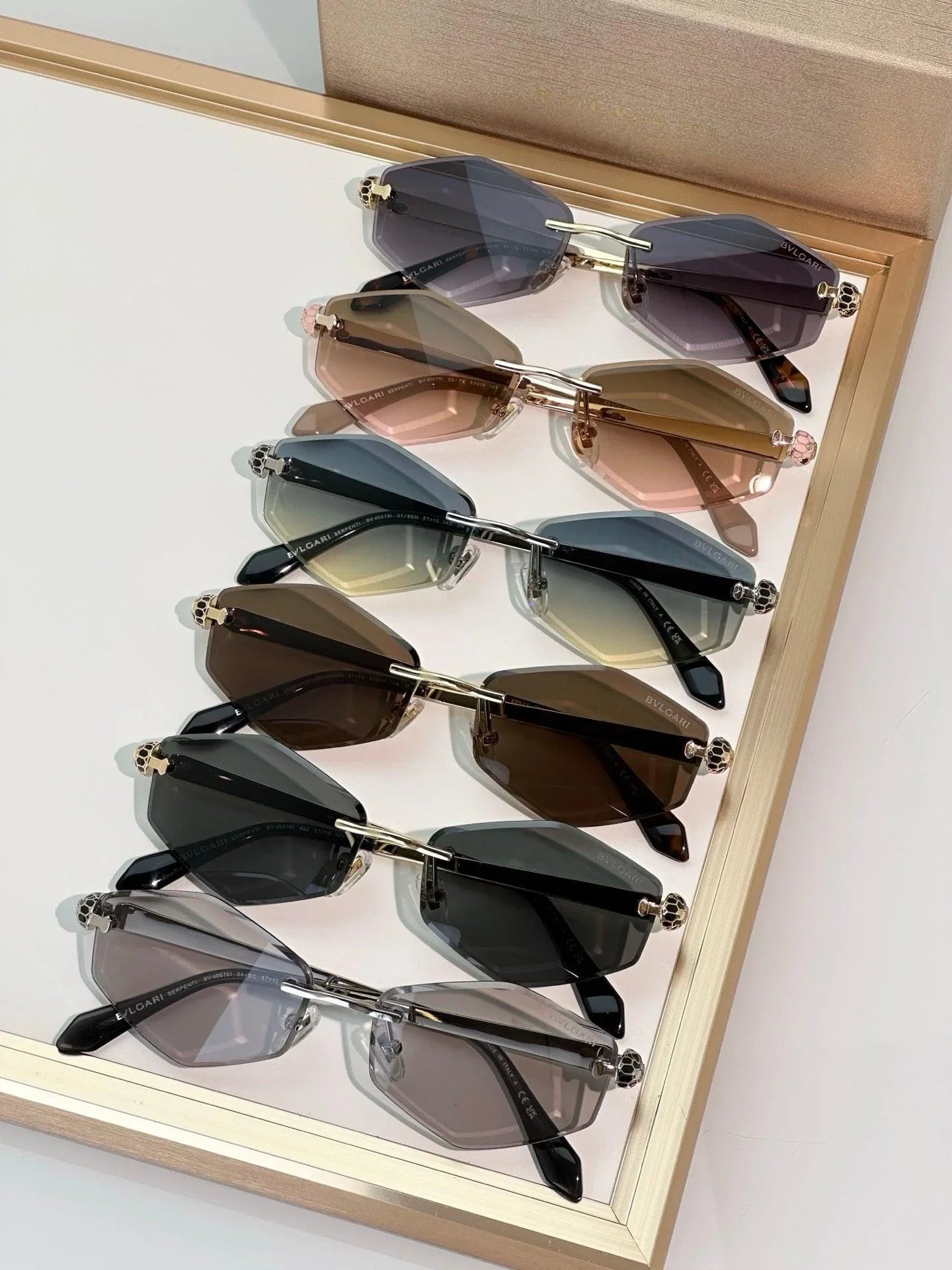 BVLGARI BV40010U Gold Butterfly Metal Sunglasses