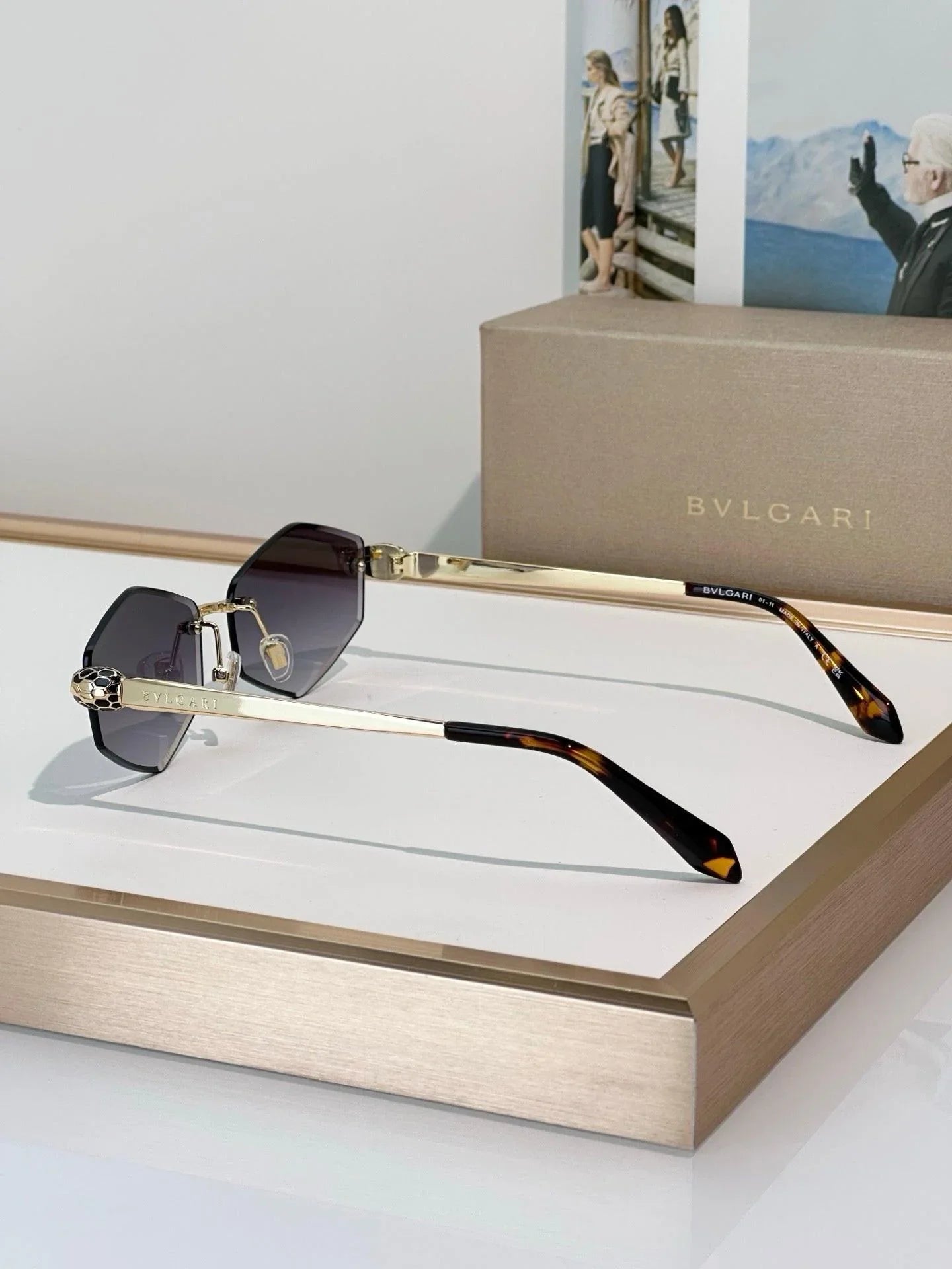 BVLGARI BV40010U Gold Butterfly Metal Sunglasses