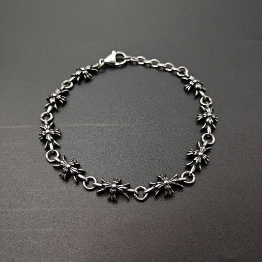 Chrome Hearts Silver 925 Tiny E Cross Bracelet