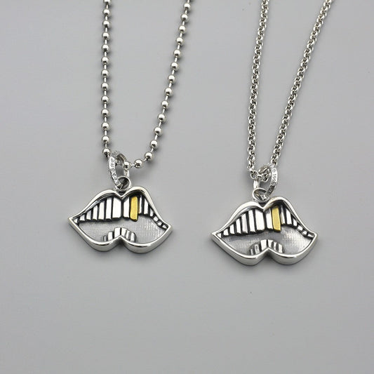 Chrome Hearts big mouth gold tooth necklace