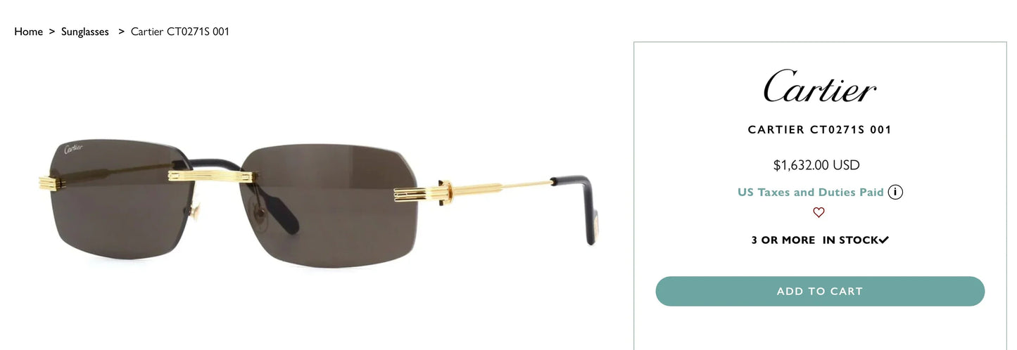 Cartier CT0271 S Unisex Sunglasses 🐆 - NEW $1600 retail price