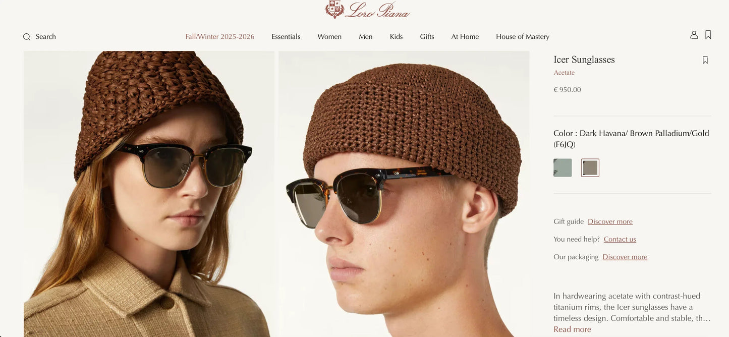 Loro Piana ICER Acetate Unisex Sunglasses