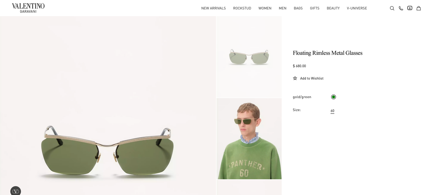 Valentino VLS-183 Floating Rimless Metal Glasses✨