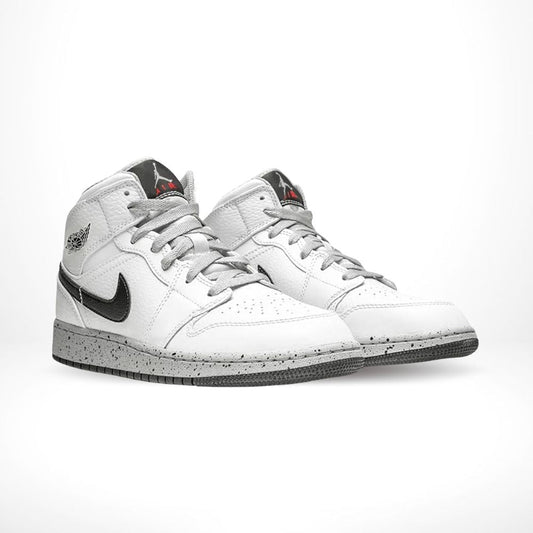 Air Jordan 1 Mid White Cement Black