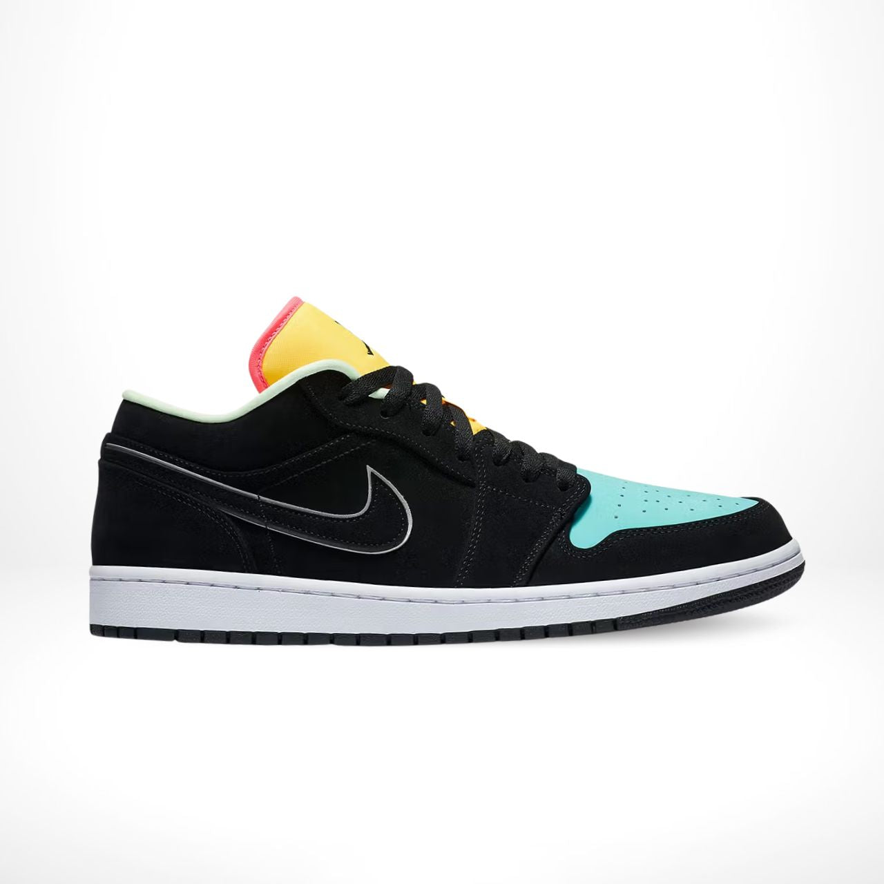 Air Jordan 1 Low Black Aurora Green Laser Orange