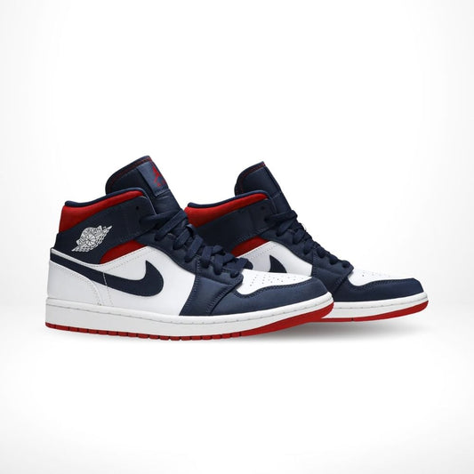 Air Jordan 1 Mid USA White Midnight Navy SE