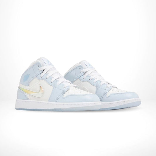 Air Jordan 1 Mid Glitter Swoosh White Blue SE
