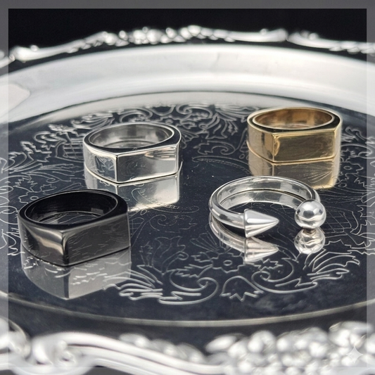 Syou Smooth surface/big head nail titanium steel ring